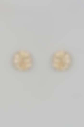 Gold Plated Kundan Polki Stud Earrings by Kiara at Pernia's Pop Up Shop