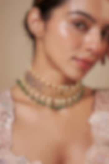 Gold Plated Kundan Polki Choker Necklace by Kiara at Pernia's Pop Up Shop