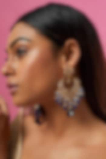 Gold Plated Semi-Precious Kundan Polki Chandbali Earrings by Kiara at Pernia's Pop Up Shop