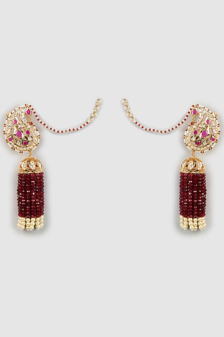 Gold Plated Semi-Precious Kundan Polki Dangler Earrings by Kiara at Pernia's Pop Up Shop