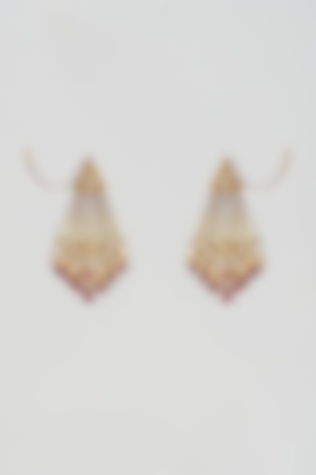 Gold Plated Kundan Polki & Red Onyx Chandbali Earrings by Kiara at Pernia's Pop Up Shop