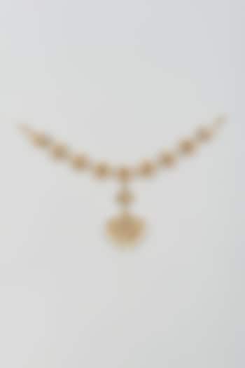 Gold Plated Kundan Polki & Pearl Mathapatti by Kiara at Pernia's Pop Up Shop