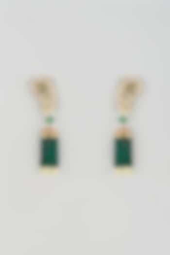 Gold Plated Kundan Polki & Green Onyx Jhumka Earcuffs by Kiara at Pernia's Pop Up Shop