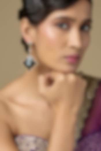 Gold Finish Kundan Polki & Black Onyx Dangler Earrings In Sterling Silver by Kiara Luxe at Pernia's Pop Up Shop