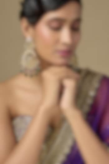 Gold Finish Polki Diamond & Purple Amethyst Dangler Earrings by Kiara at Pernia's Pop Up Shop