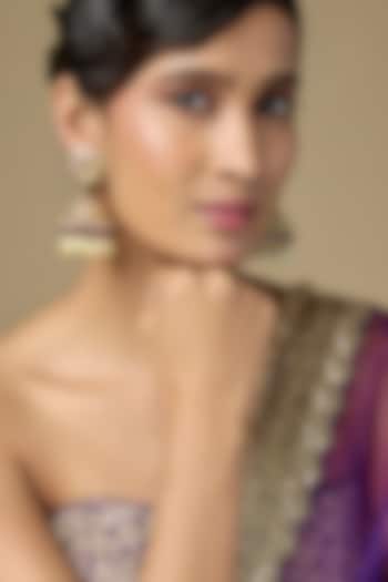 Gold Finish Polki Diamond & Purple Amethyst Dangler Earrings by Kiara at Pernia's Pop Up Shop