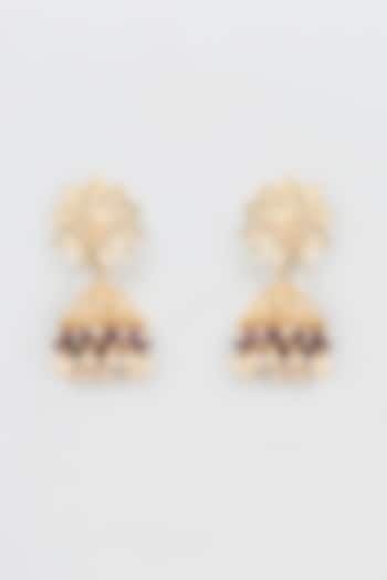 Gold Plated Kundan Polki & Pearl Jhumka Earrings by Kiara at Pernia's Pop Up Shop