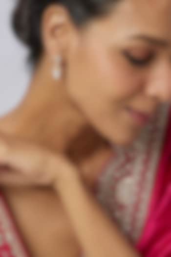 Gold Plated Moissanite Polki Dangler Earrings In Sterling Silver by Kiara at Pernia's Pop Up Shop