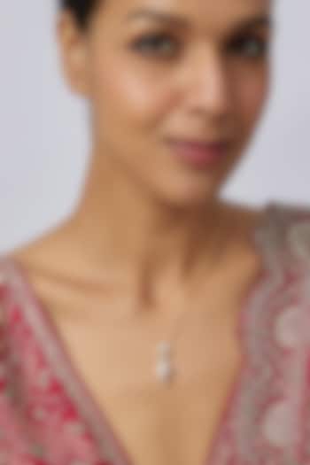 Gold Plated Moissanite Stone Pendant Necklace In Sterling Silver by Kiara at Pernia's Pop Up Shop