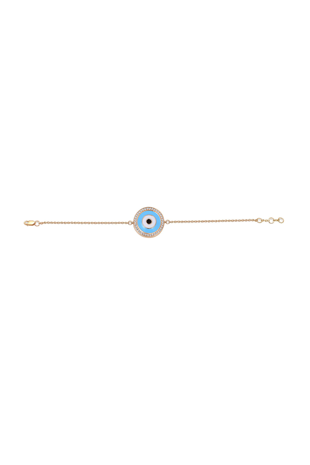 14 Kt Yellow Gold Enameled Evil Eye Bracelet by Kaj Fine Jewellery