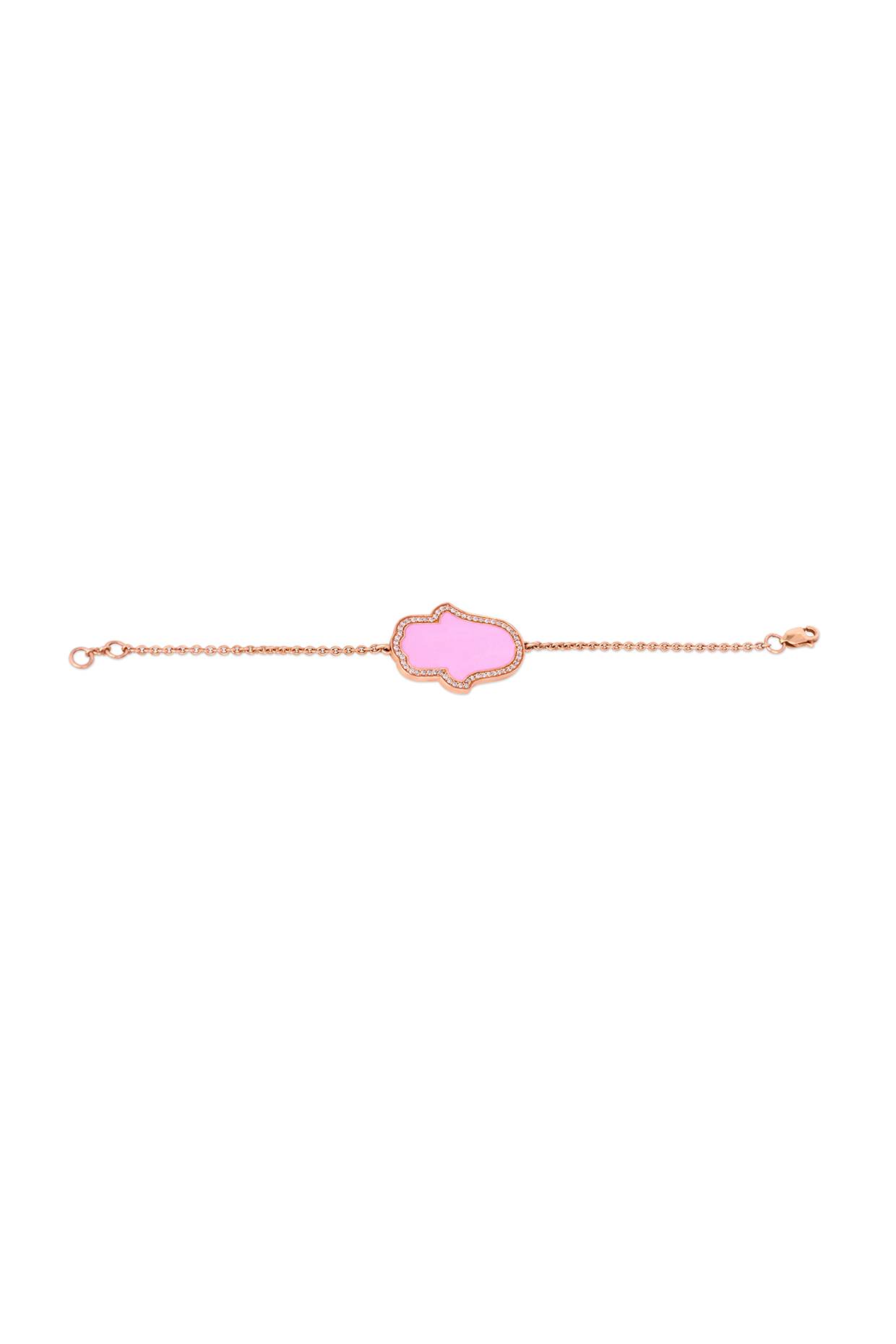14 Kt Rose Gold Hamsa Hand Enameled Bracelet by Kaj Fine Jewellery