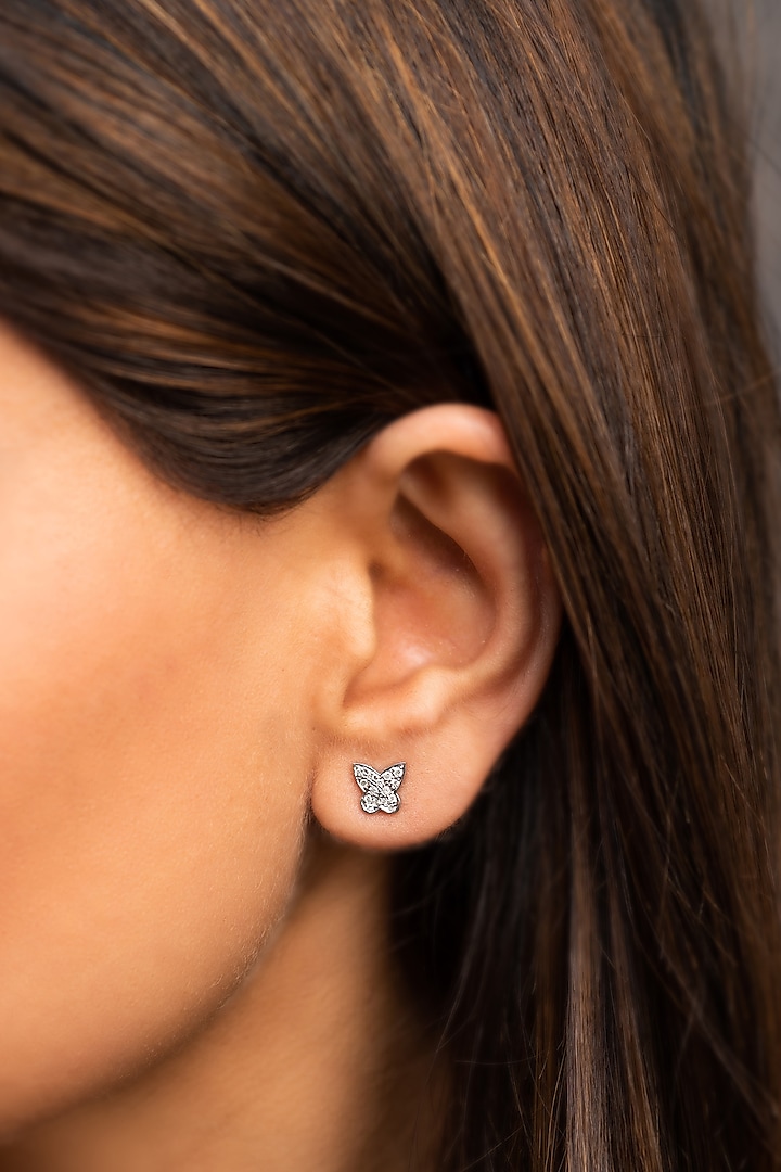 14 kt White Gold Diamond Butterfly Earrings by Kaj Fine Jewellery