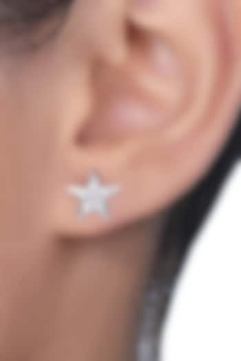 14 Kt White Gold Diamond Star Earrings by Kaj Fine Jewellery