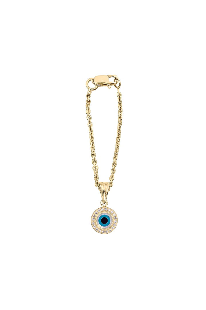 14 Kt Yellow Gold Diamond Evil Eye Watch Charm by Kaj Fine Jewellery