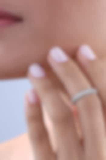18 Kt White Gold Diamond Midi Stackable Ring by Kaj Fine Jewellery