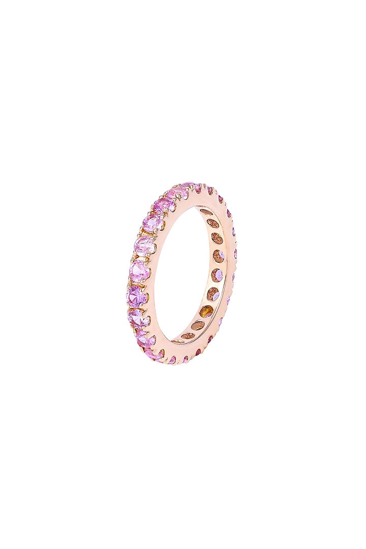 18 Kt Rose Gold & Pink Sapphire Stackable Eternity Ring by Kaj Fine Jewellery
