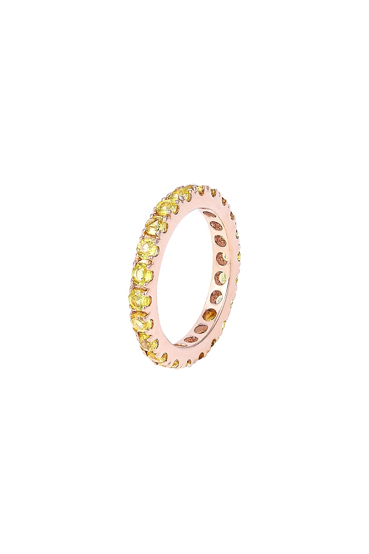 18 Kt Yellow Gold & Yellow Sapphire Stackable Eternity Ring by Kaj Fine Jewellery