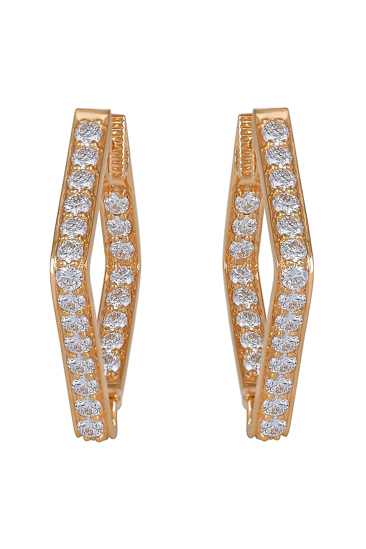 18 Kt Yellow Gold Diamond Rhombus Earrings by Kaj Fine Jewellery at Pernia's Pop Up Shop
