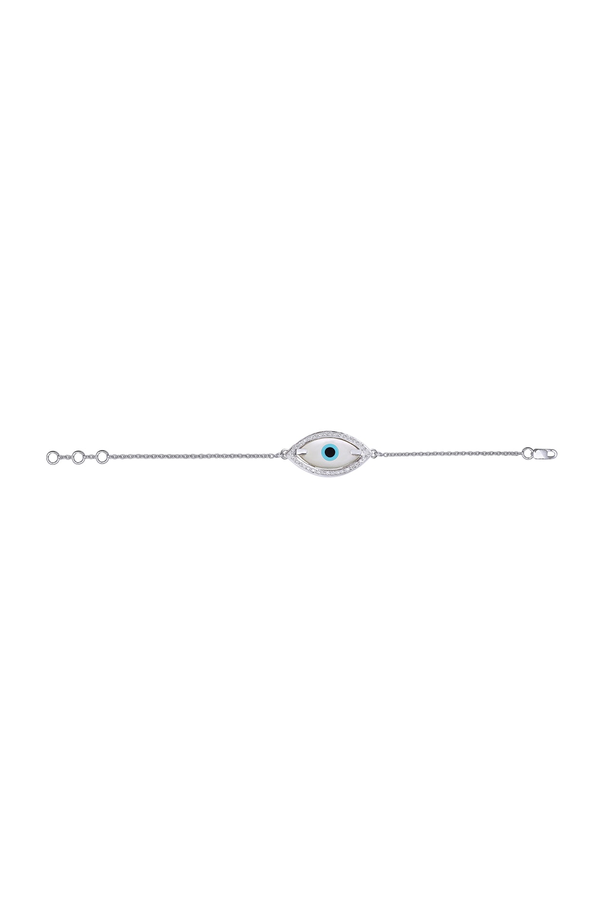 Clover Evil Eye Diamond Pearl Bracelet | KAJ Fine Jewellery | Le Mill 6 In / White