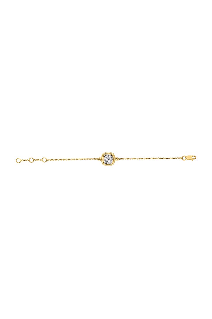 14 Kt Yellow Gold Diamond Chain Bracelet by Kaj Fine Jewellery