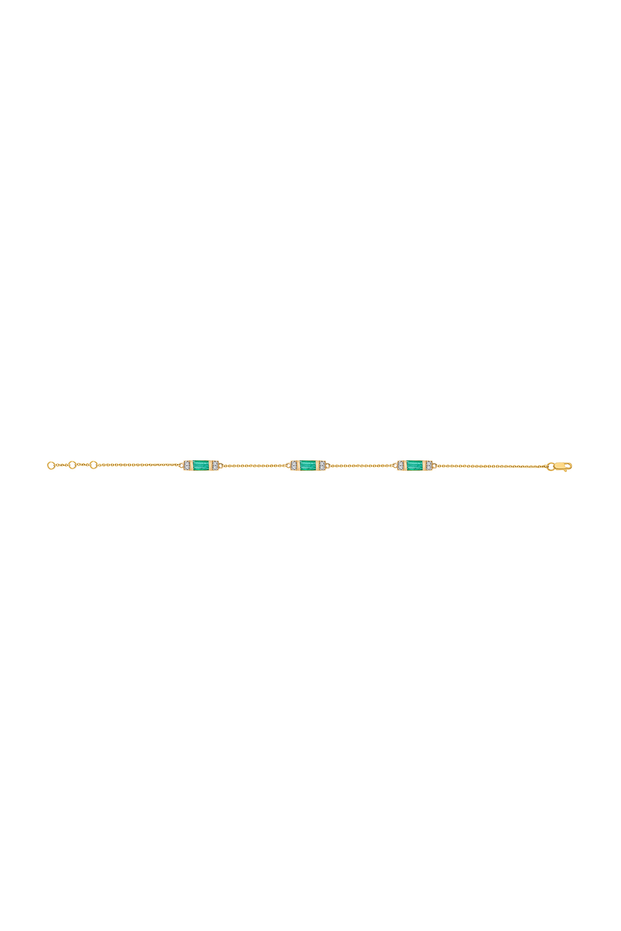 14 Kt Yellow Gold Diamond & Emerald Bracelet by Kaj Fine Jewellery