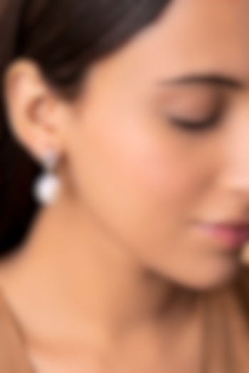 14 Kt Rose Gold Pink Tourmaline & Pearl Dangler Earrings by Kaj Fine Jewellery