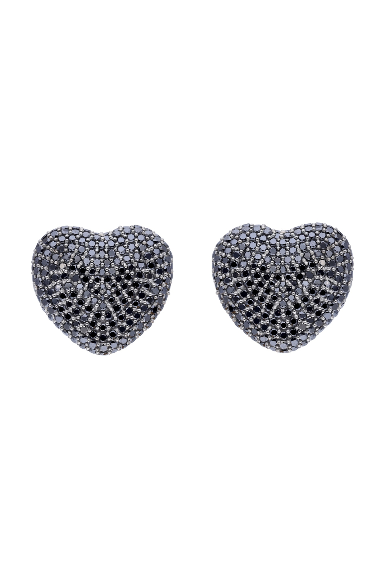 Black diamond heart deals earrings