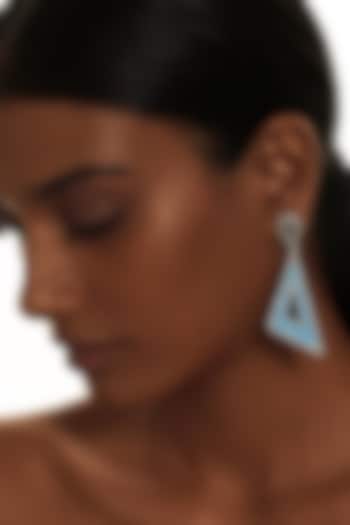 18 Kt White Gold & Turquoise Enameled Earrings by Kaj Fine Jewellery