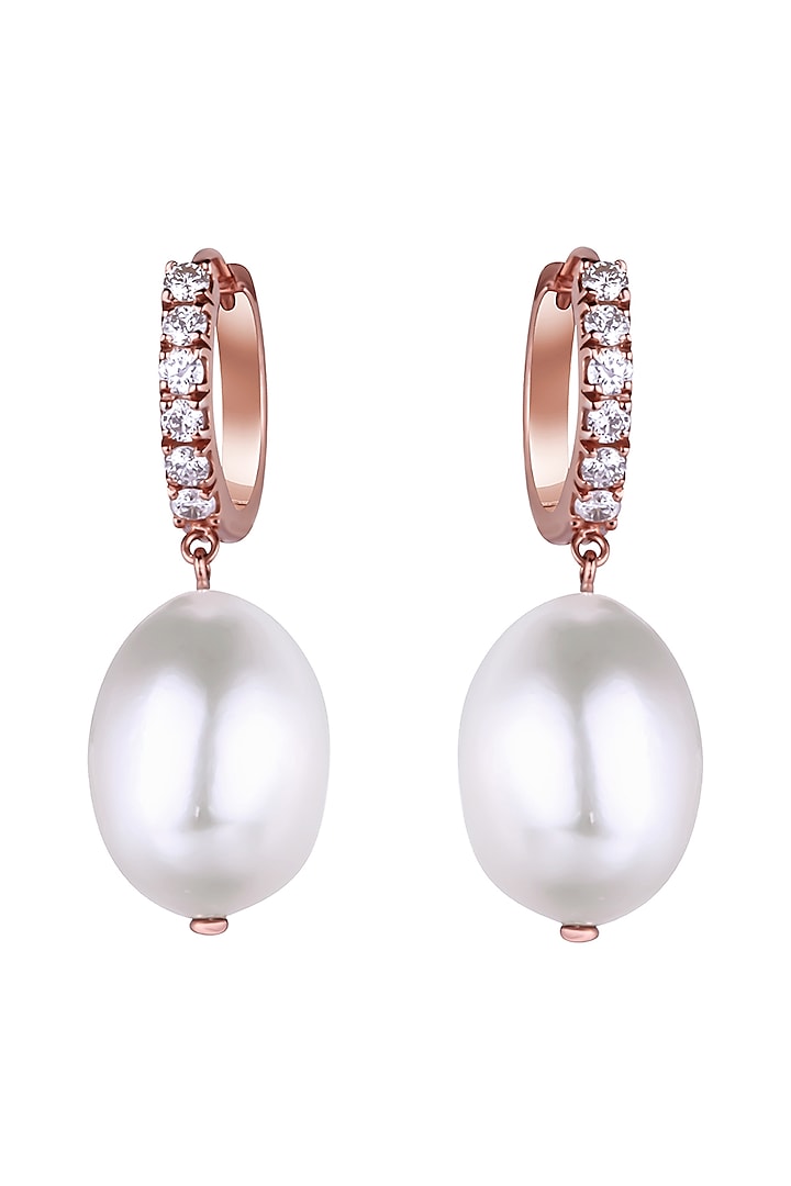 14Kt Rose Gold Earrings With Baroque Pearls by Kaj Fine Jewellery