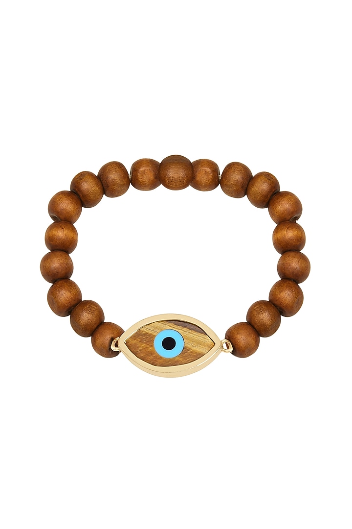 14 Kt Yellow Gold Tiger Eye Bracelet by KAJ Fine Jewellery Men at Pernia's Pop Up Shop