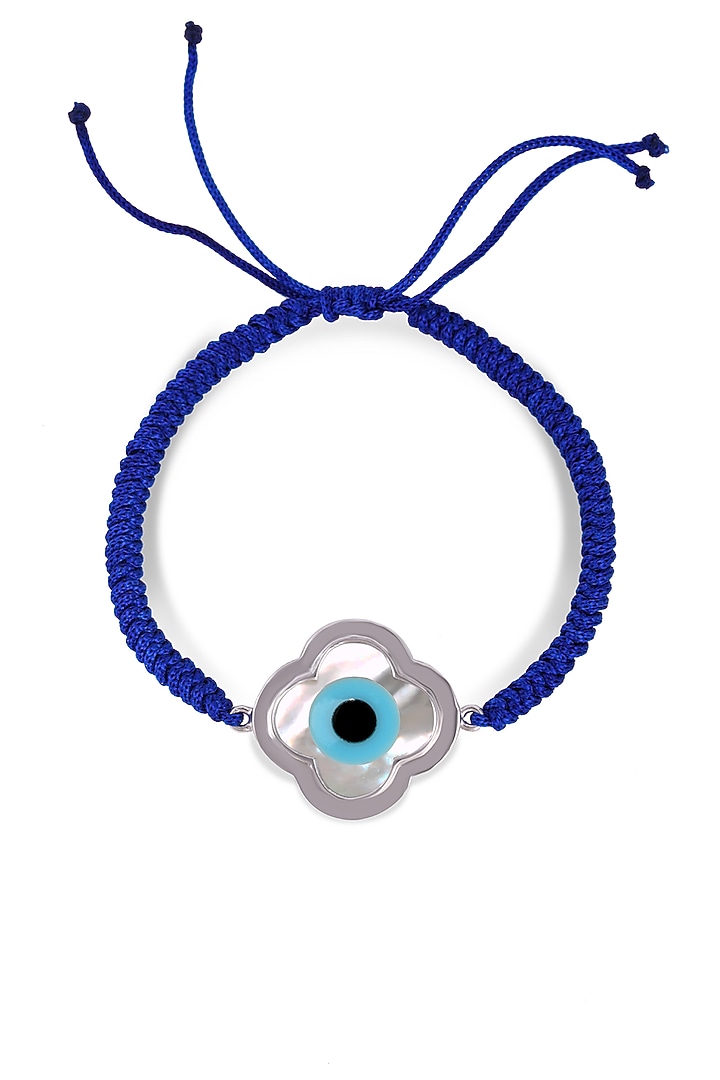 14 Kt White Gold Evil Eye Cord Bracelet by KAJ Fine Jewellery Men at Pernia's Pop Up Shop
