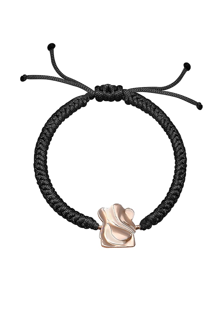 14 Kt Yellow Gold Ganesha Cord Bracelet by KAJ Fine Jewellery Men at Pernia's Pop Up Shop