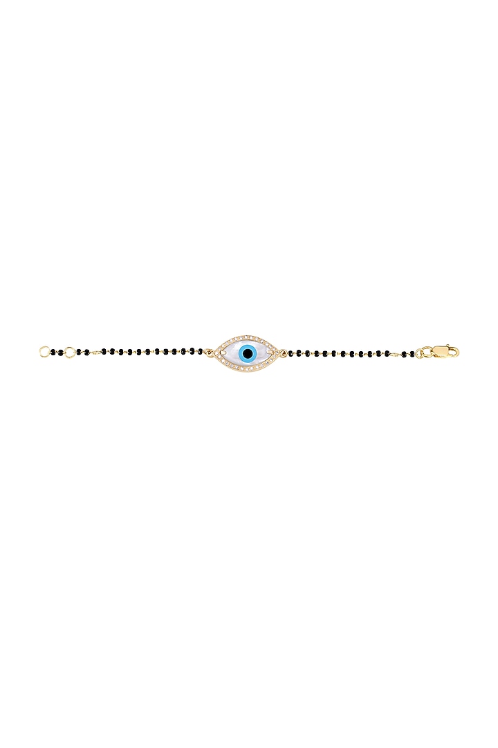 14 Kt Yellow Gold Marquise Evil Eye Bracelet by KAJ Fine Jewellery Men at Pernia's Pop Up Shop