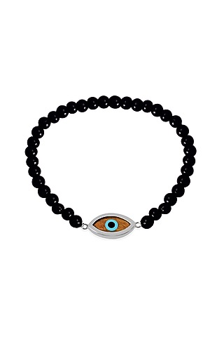14 Kt White Gold Marquise Tiger Eye Bracelet by KAJ Fine Jewellery Men