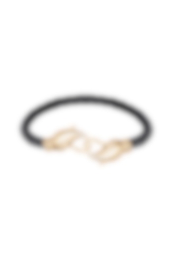 14Kt Yellow Gold Leather Bracelet by KAJ Fine Jewellery Men