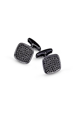 14Kt Black Gold Diamond Cufflinks by KAJ Fine Jewellery Men