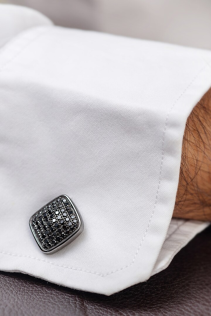 14Kt Black Gold Diamond Cufflinks by KAJ Fine Jewellery Men at Pernia's Pop Up Shop