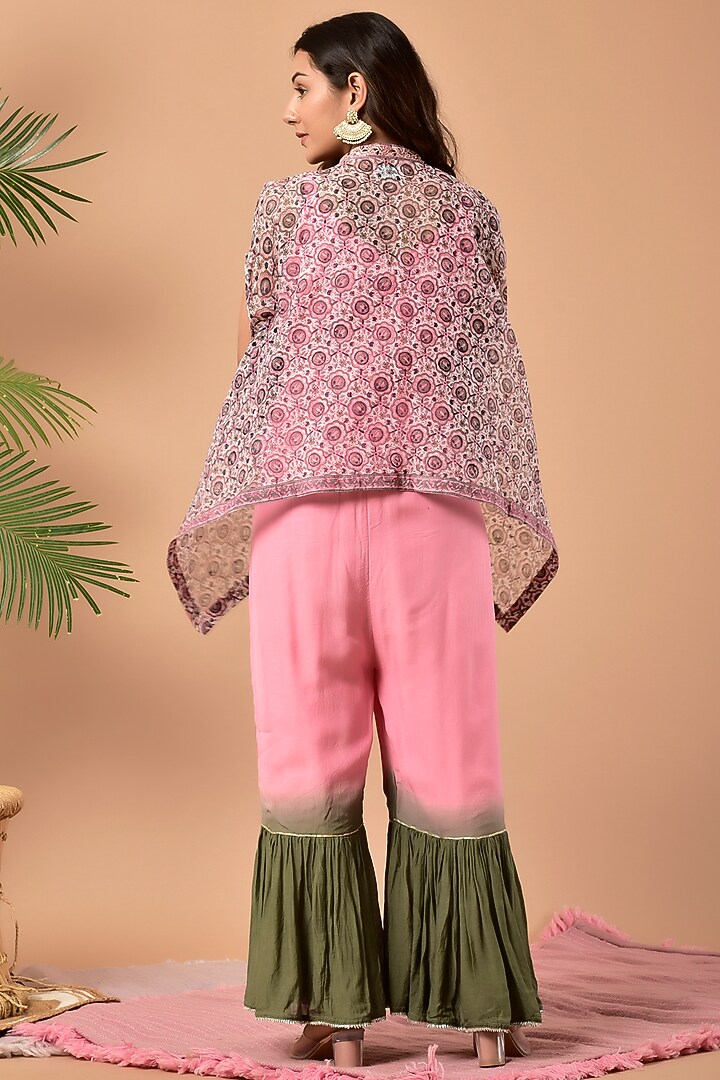 Pink Shaded Jumpsuit With Jacket by Kaarah By Kaavya at Pernia's Pop Up Shop