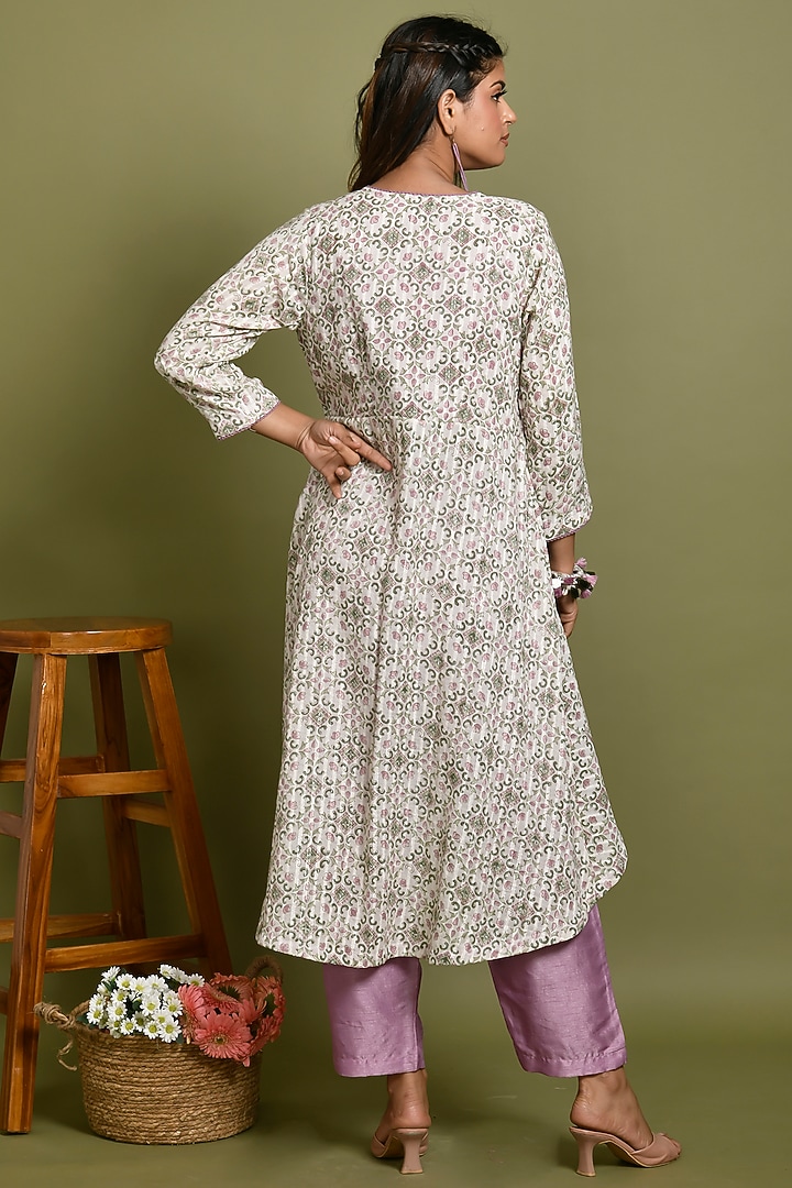 Purple Silk & Cotton Lurex Co-Ord Set by Kaarah By Kaavya at Pernia's Pop Up Shop