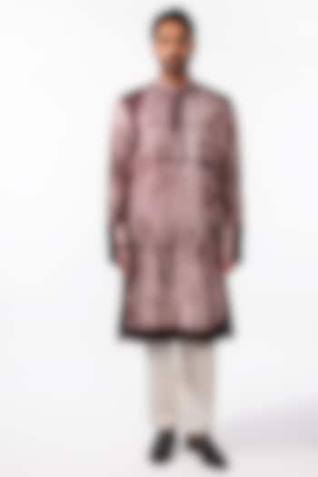 Brown Bam Silk Tie-Dye Kurta Set by KAKA CALCUTTA at Pernia's Pop Up Shop