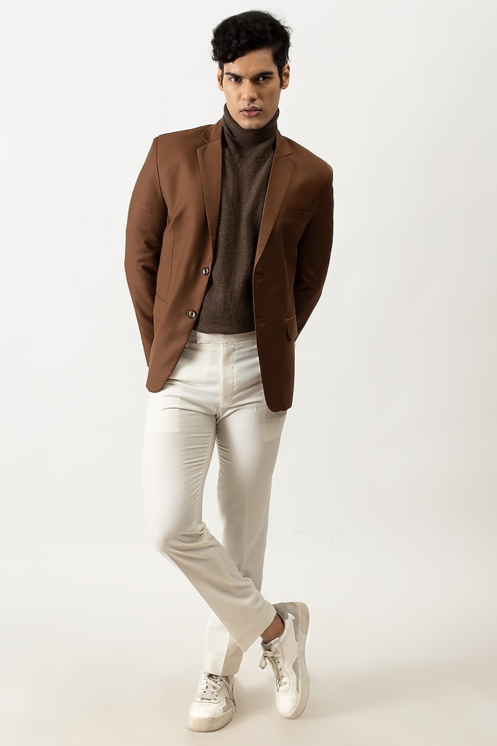 Brown Suiting Sports Blazer by KAKA CALCUTTA