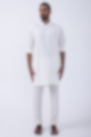 Ivory Bam Silk Kurta Set by KAKA CALCUTTA at Pernia's Pop Up Shop