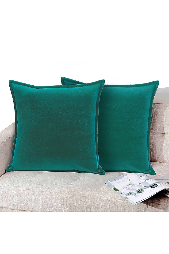 Turquoise Soft Velvet Pillow Cover by Kalakari Home
