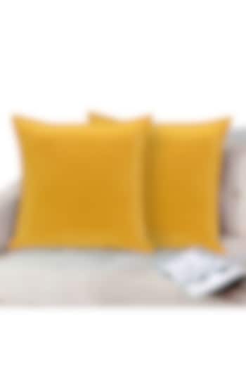 Yellow Soft Velvet Pillow Cover by Kalakari Home