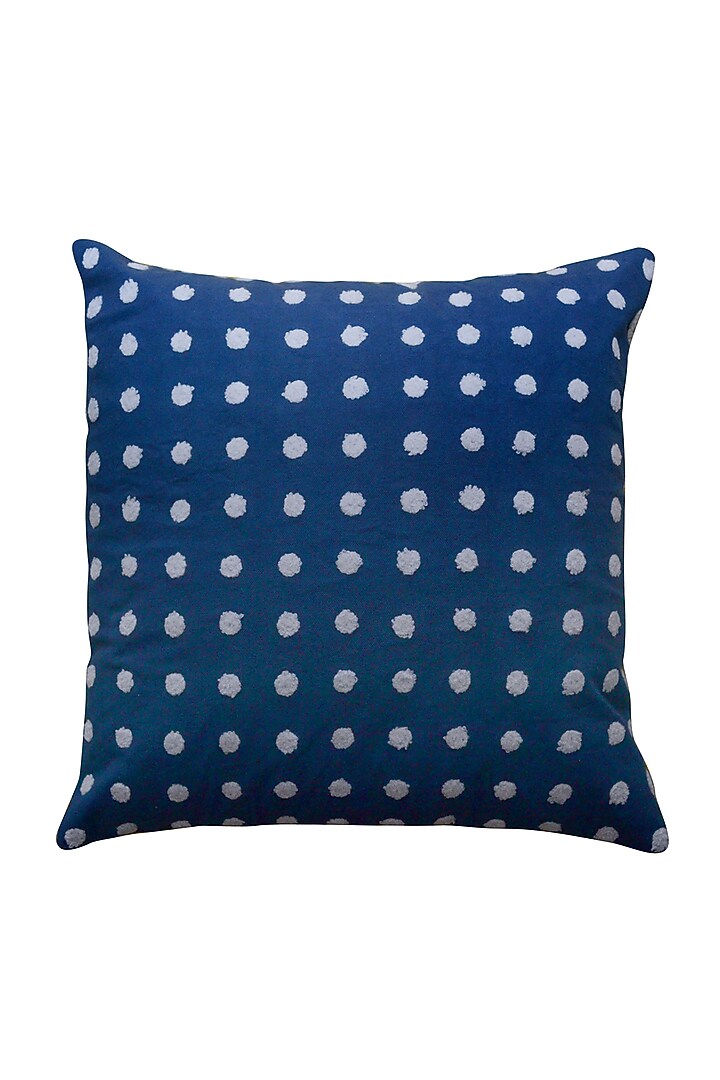 Navy Blue Tufting Embroidered Pillow Cover by Kalakari Home at Pernia's Pop Up Shop