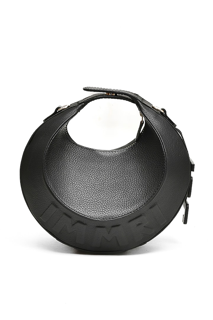 Black Genuine Leather Embossed Halo Bag by Immri at Pernia's Pop Up Shop
