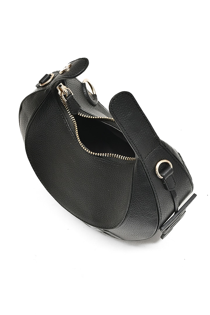 Black Genuine Leather Embossed Halo Bag by Immri at Pernia's Pop Up Shop