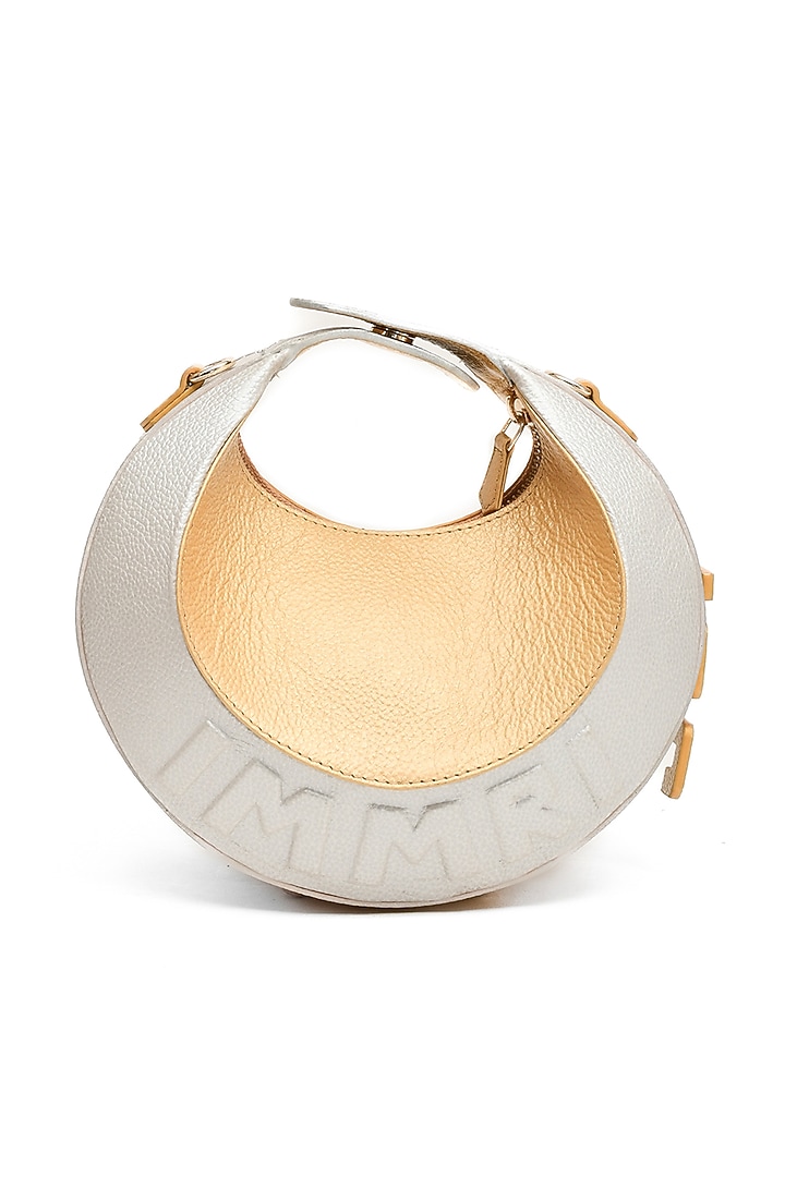 Gold & Silver Genuine Leather Embossed Halo Bag by Immri at Pernia's Pop Up Shop