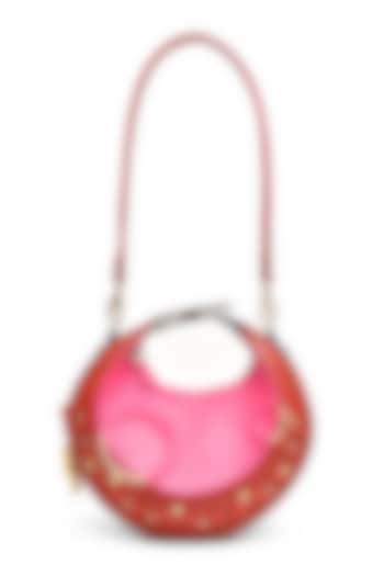 Multi-Colored Genuine Leather Embossed Halo Bag by Immri