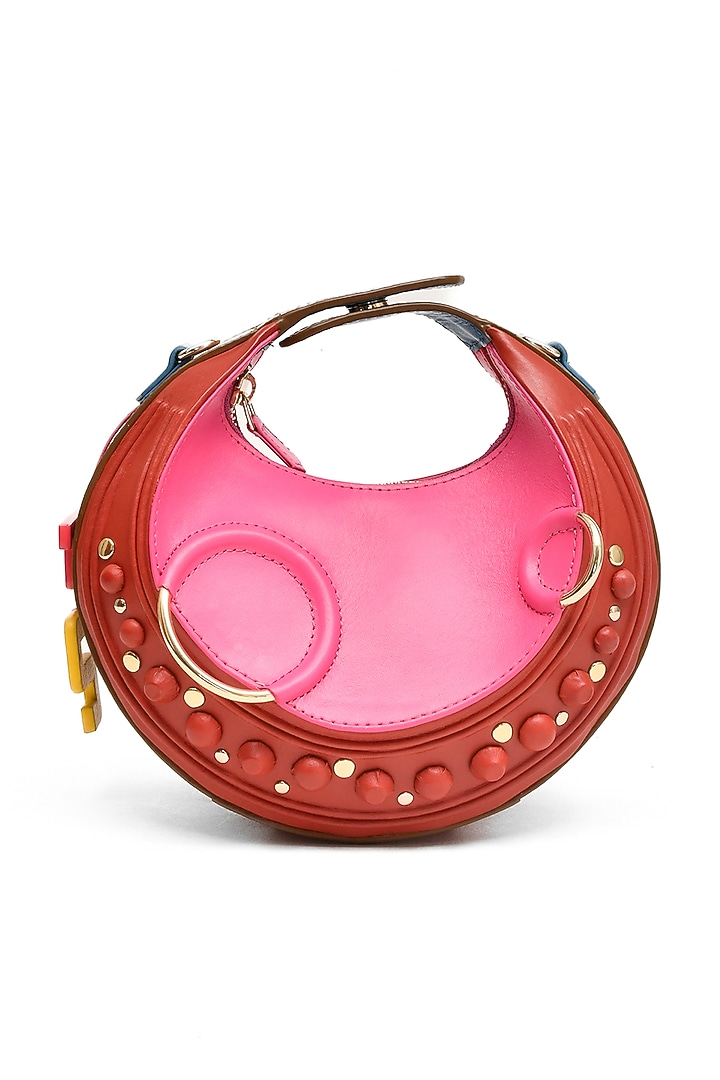 Multi-Colored Genuine Leather Embossed Halo Bag by Immri at Pernia's Pop Up Shop